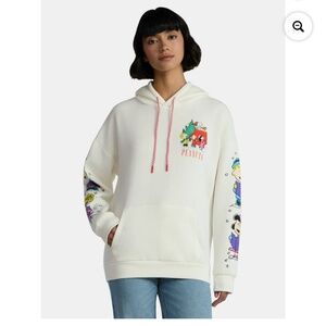 Peanut’s Gang Women’s White Graphic Hoodie Size XL NWT